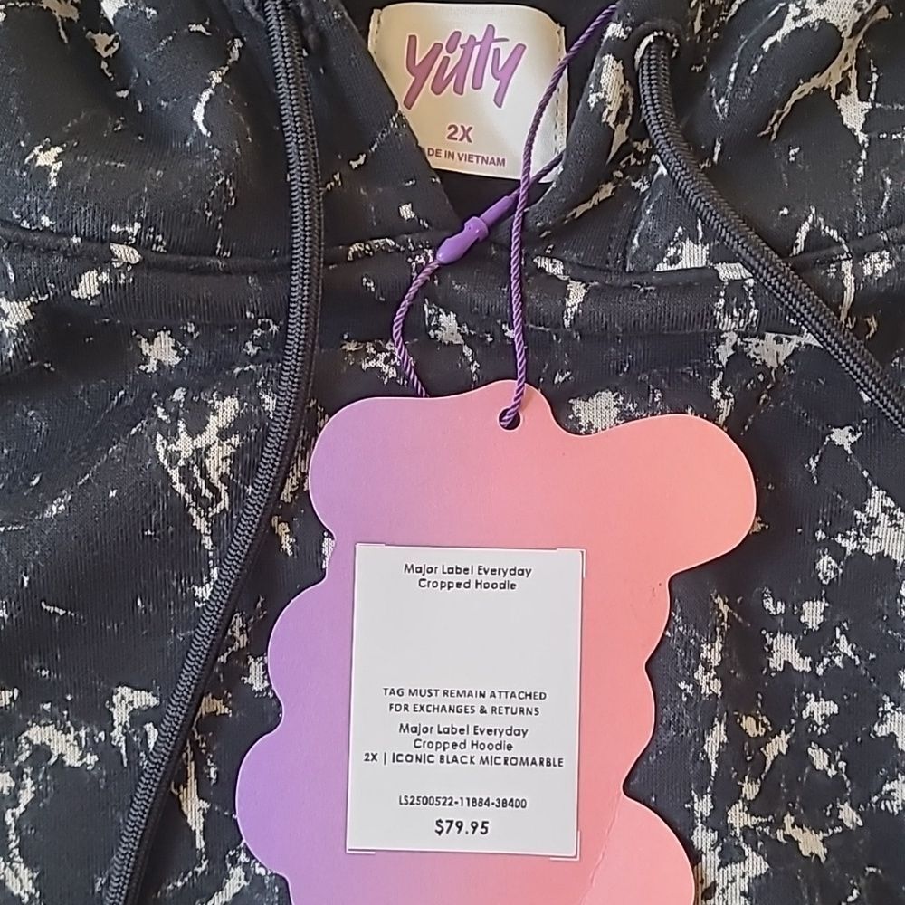 Yitty Cozy Fleece Everyday Cropped Hoodie black and white size 2X nwt - Picture 8 of 8
